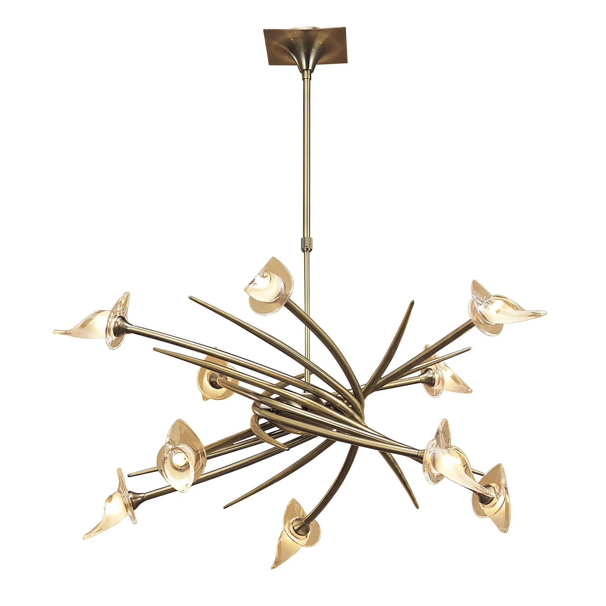 Flavia Antique Brass Ceiling Lights Mantra Multi Arm Fittings